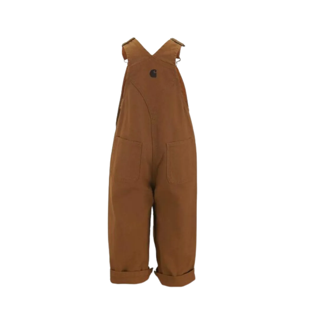 Carhartt Kid's Loose Fit Canvas Bib Brown Overall