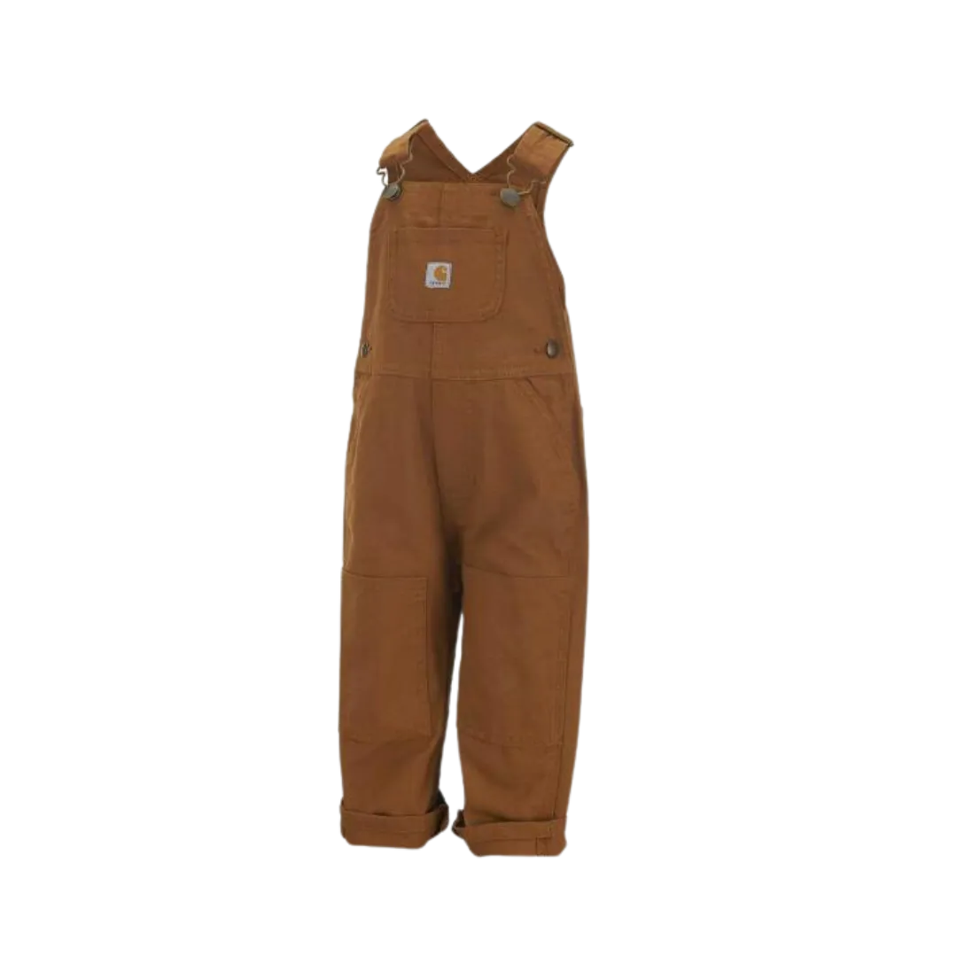 Carhartt Kid's Loose Fit Canvas Bib Brown Overall