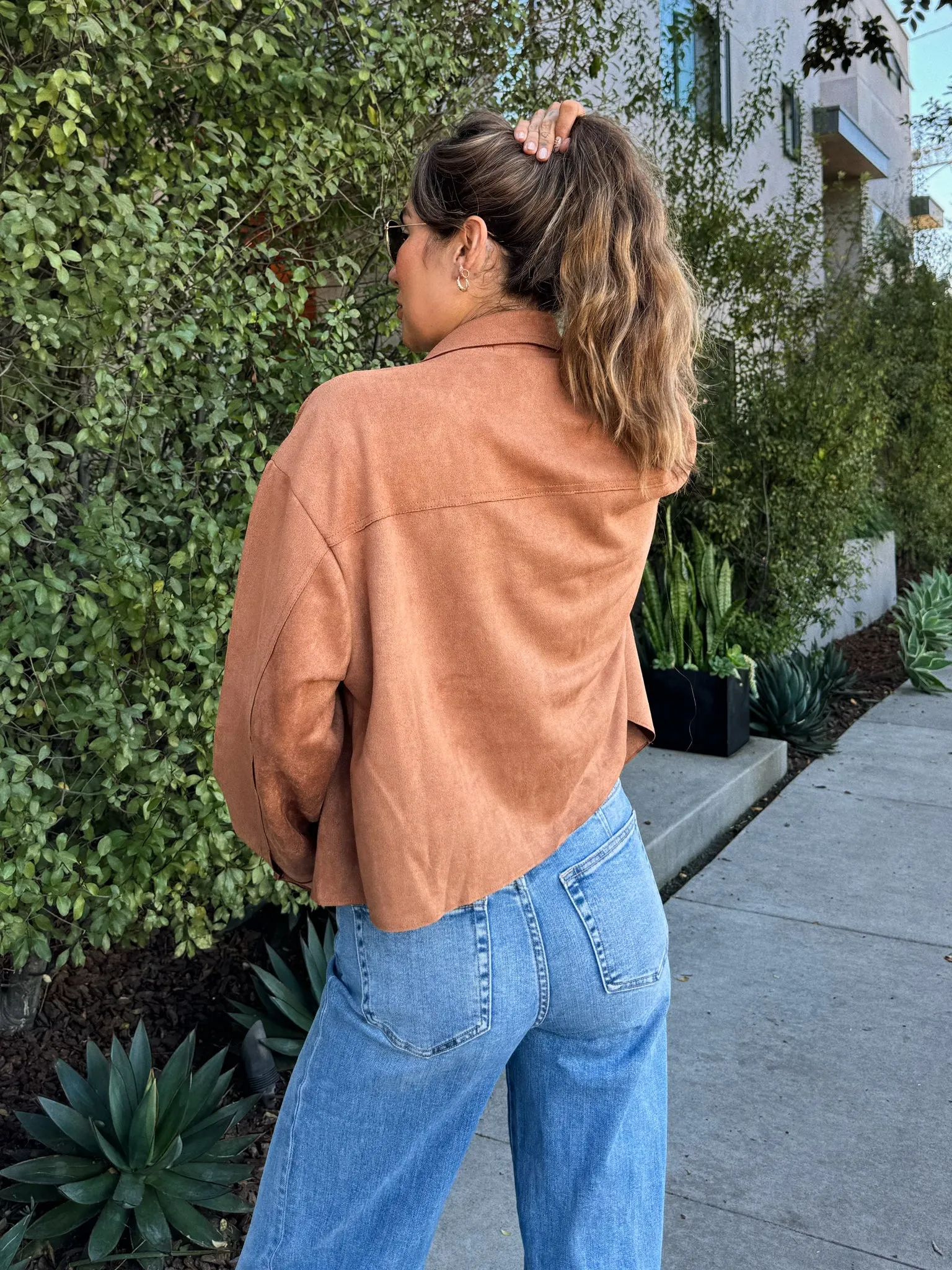 Carson Suede Jacket in Camel