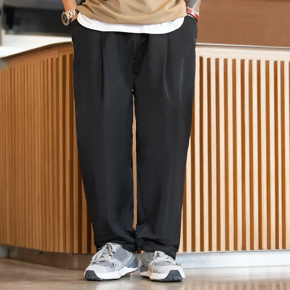 Casual Memory Fiber Wide Leg Pants - Straight Breathable Trousers