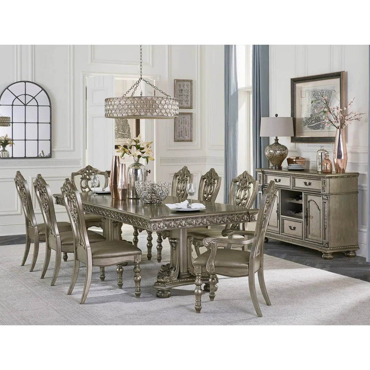 Catalonia Platinum Gold Dining Table