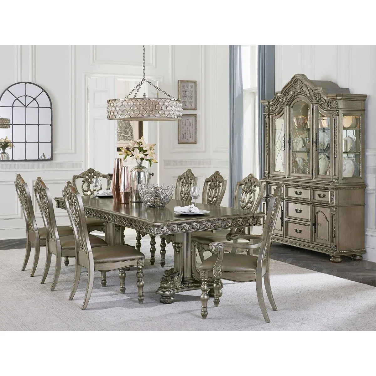 Catalonia Platinum Gold Dining Table