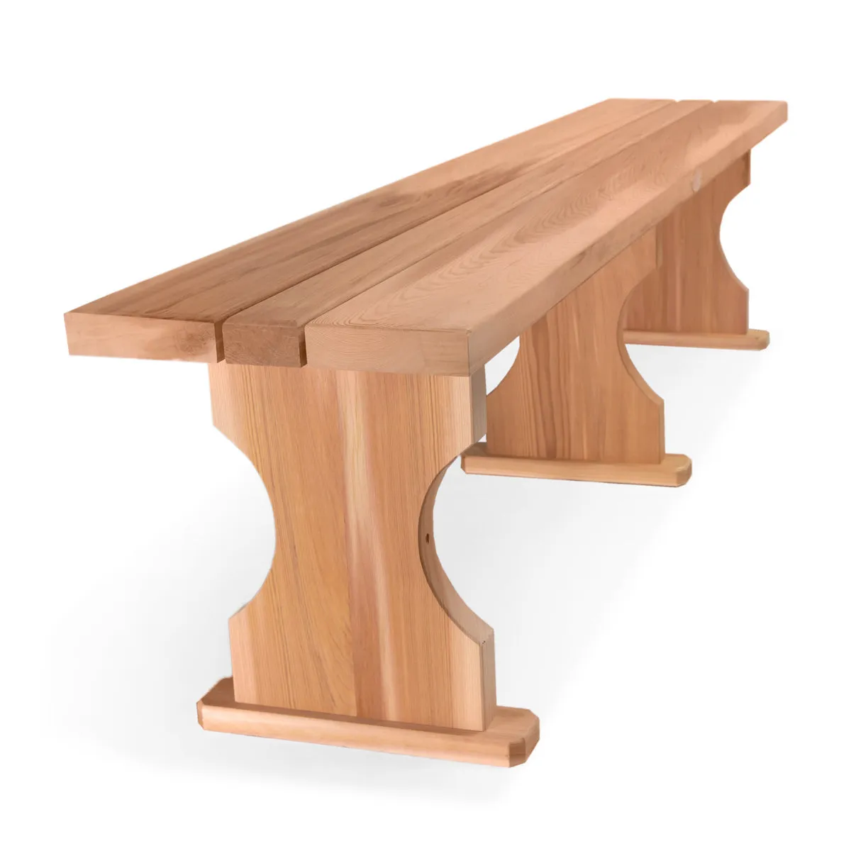 Cedar 72"W 3 Seater Backless Bench - Handcrafted In Canada With Rot Resistant, Untreated, Western Red Cedar.