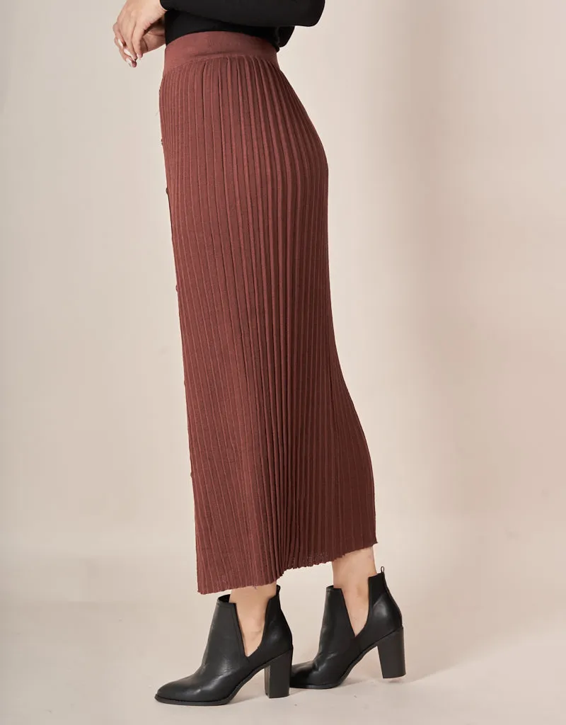 Cerine Pleated Knit Skirt