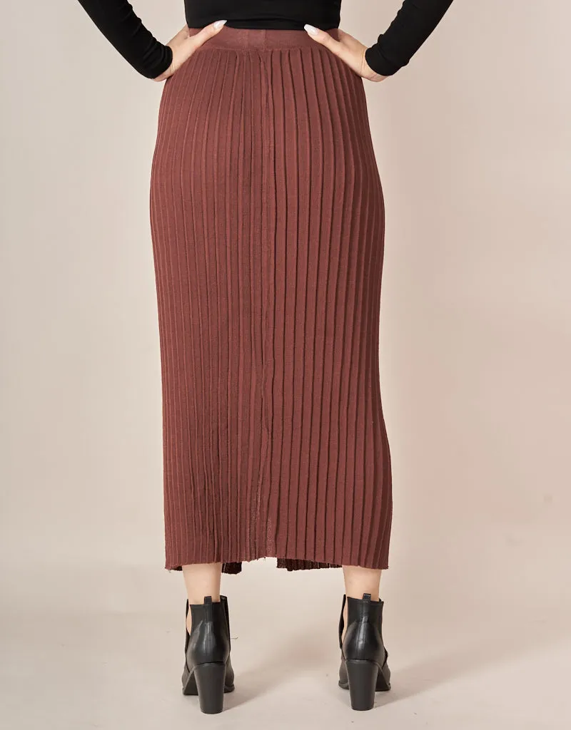 Cerine Pleated Knit Skirt