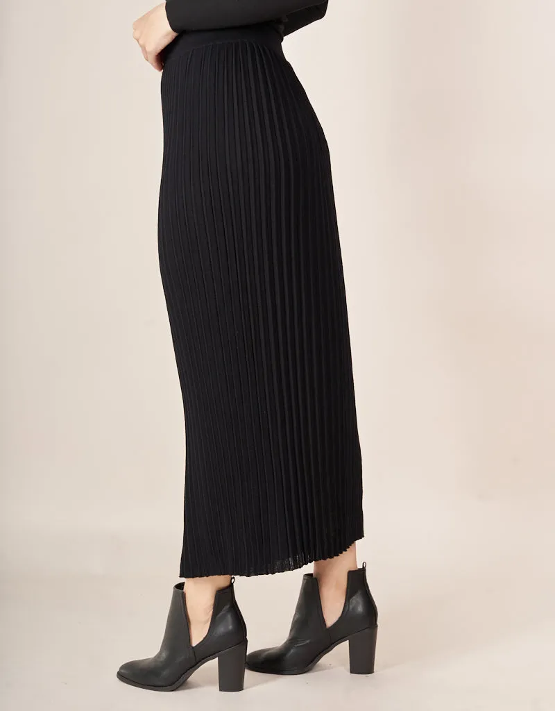 Cerine Pleated Knit Skirt