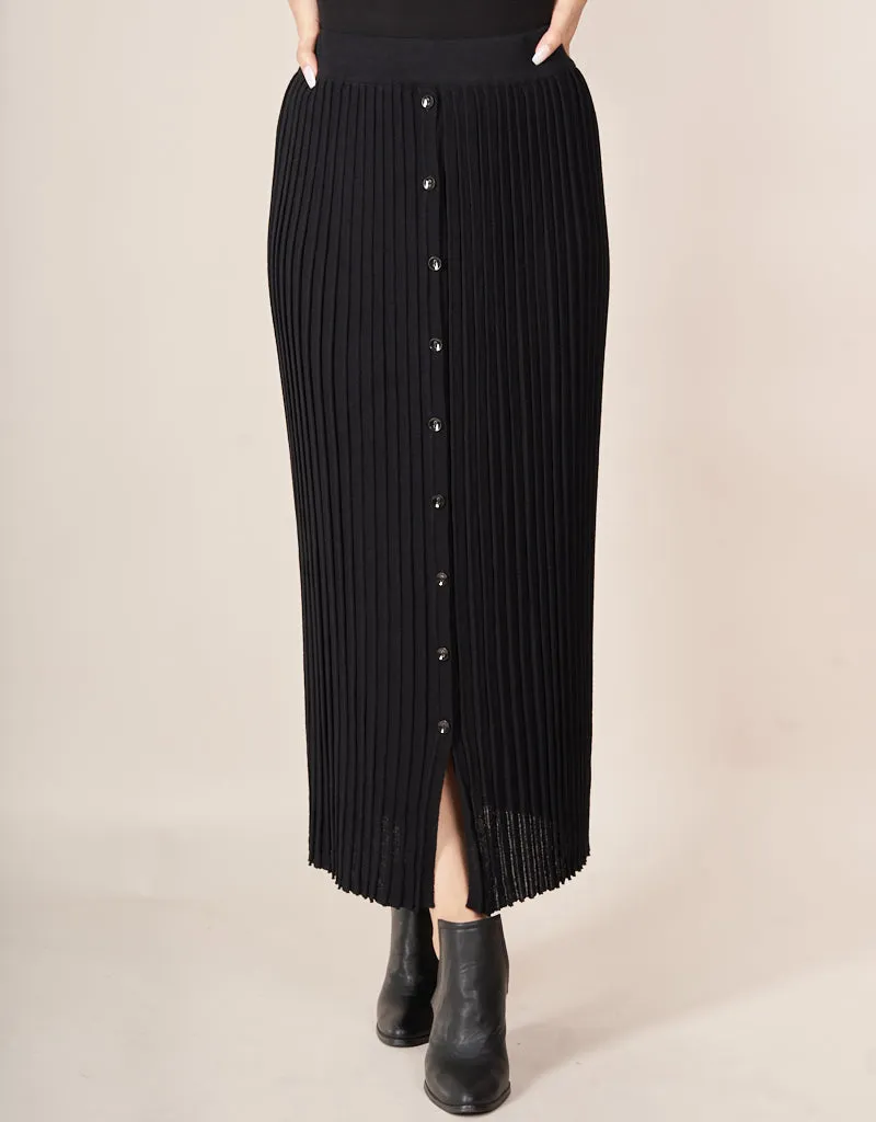 Cerine Pleated Knit Skirt