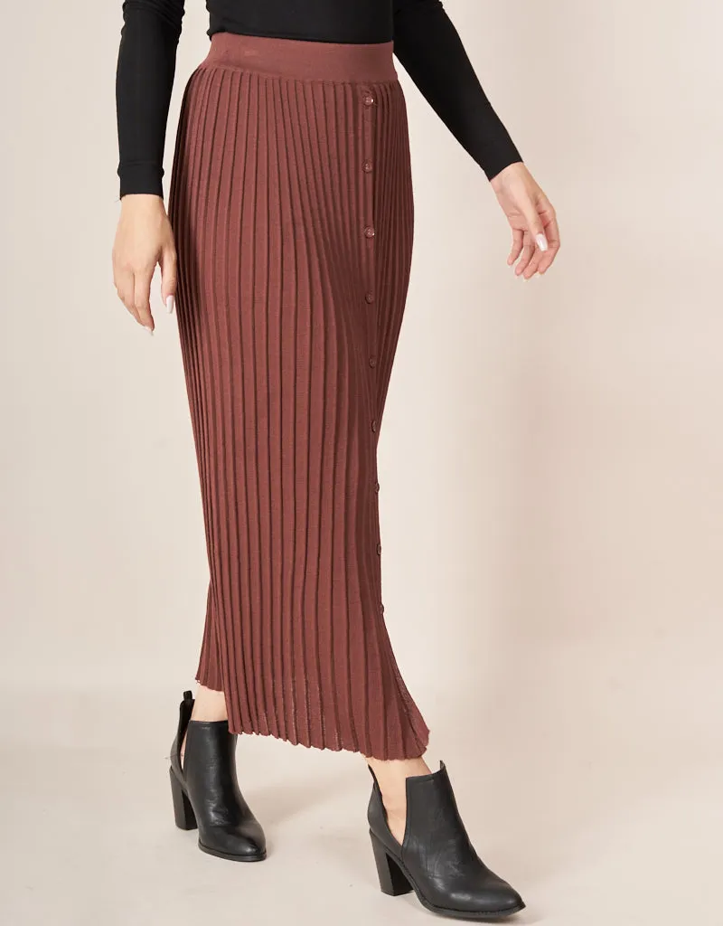 Cerine Pleated Knit Skirt