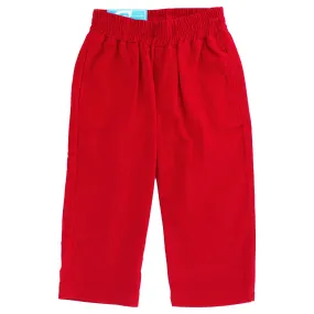 Charlie Pull on Pant - Red Corduroy