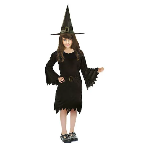 Children Halloween Traditional Black Witch Costume