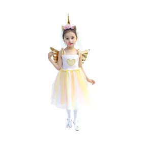 Children Pastel Rainbow Unicorn Girl Costume