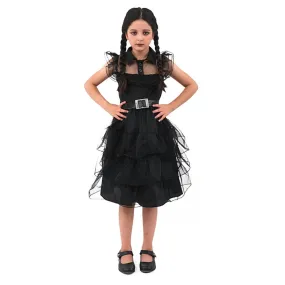 Children Wednesday Girl Costume Gothic Prom Dress