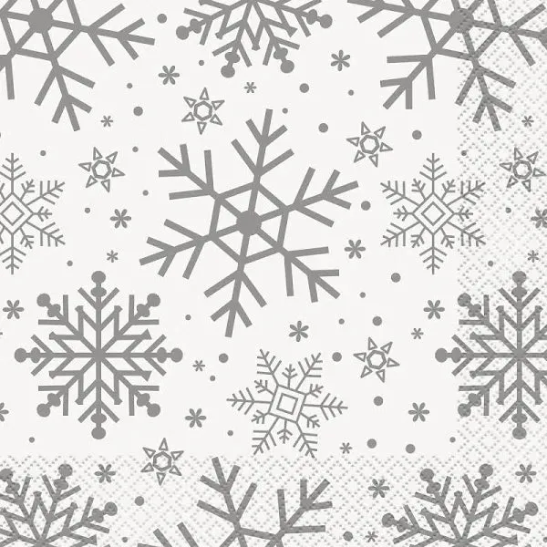 Christmas Holiday Snowflake Lunch Napkin | 16 ct