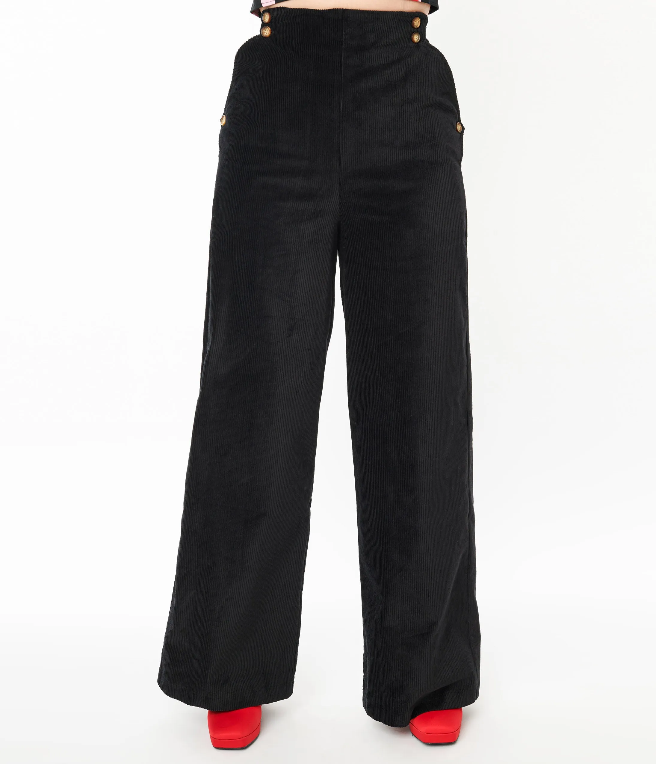 Collectif Black Jilka Corduroy Trousers