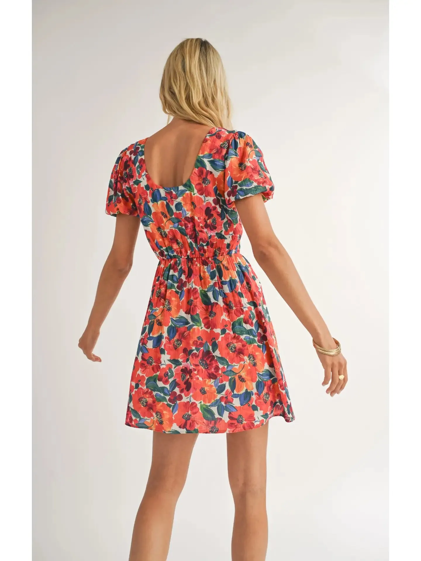 Confetti Puff Sleeve Mini Dress