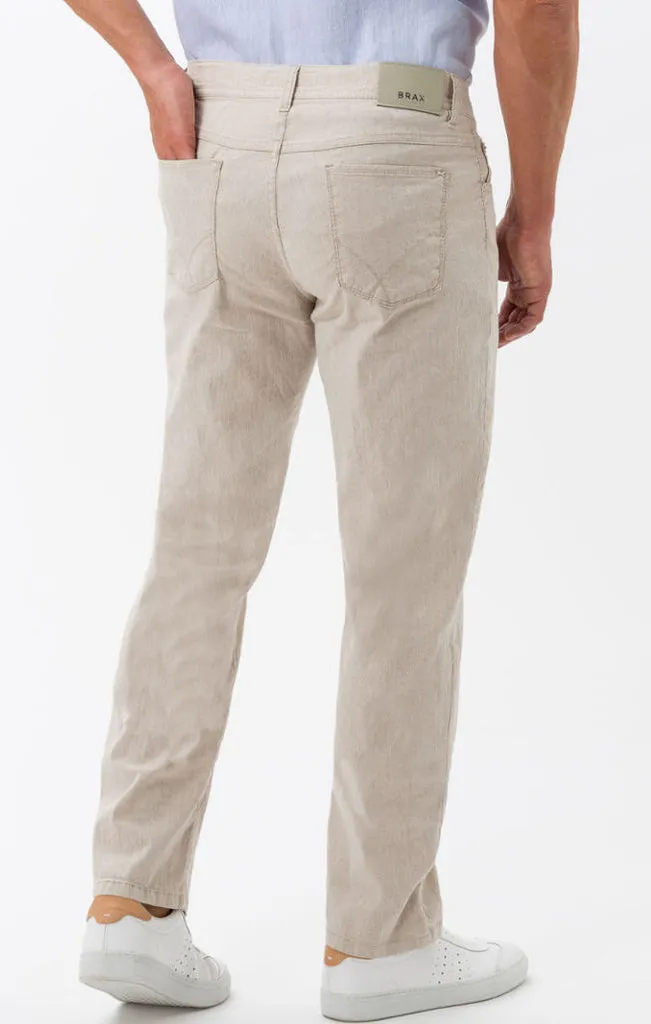 COOPER FANCY LINO TROUSER - SAND