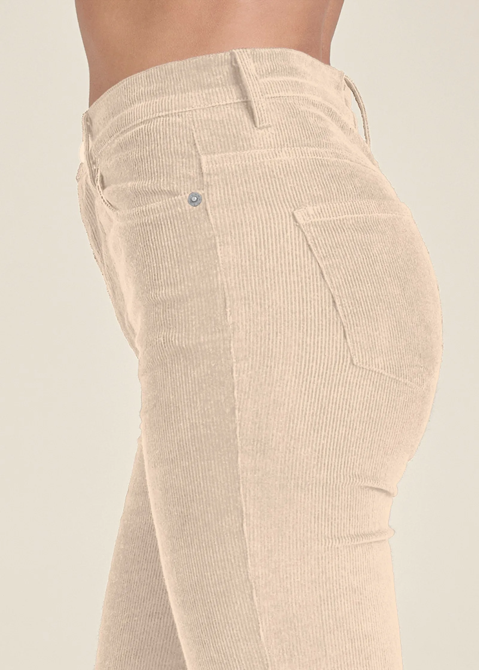 Corduroy Flared Pants - Cream