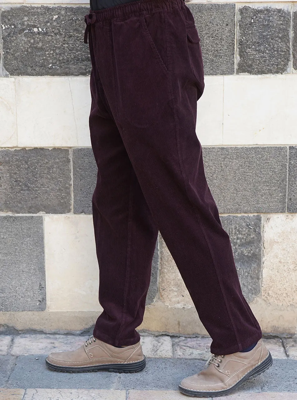 Corduroy Tapered Loose Fit Trousers