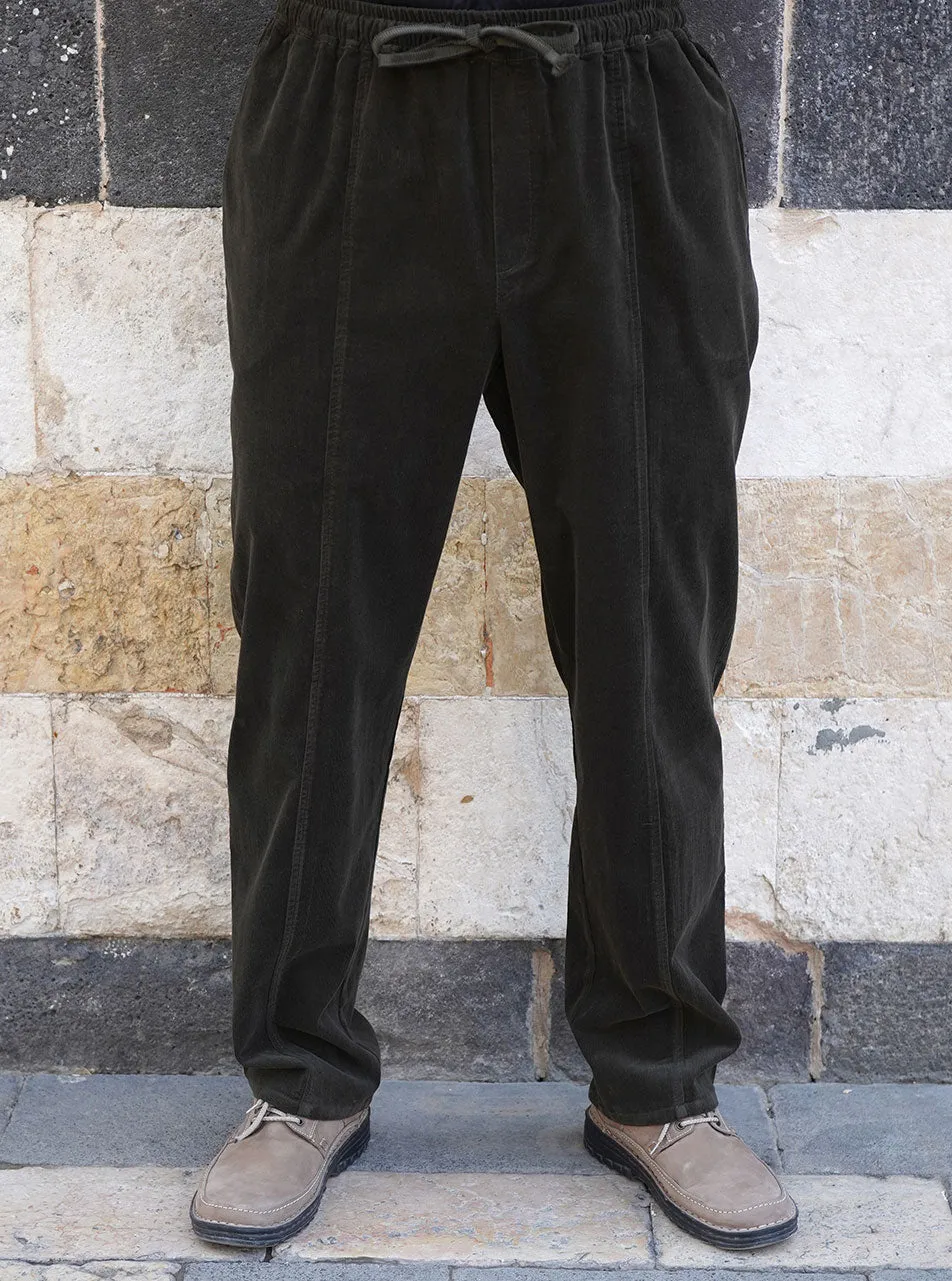 Corduroy Tapered Loose Fit Trousers