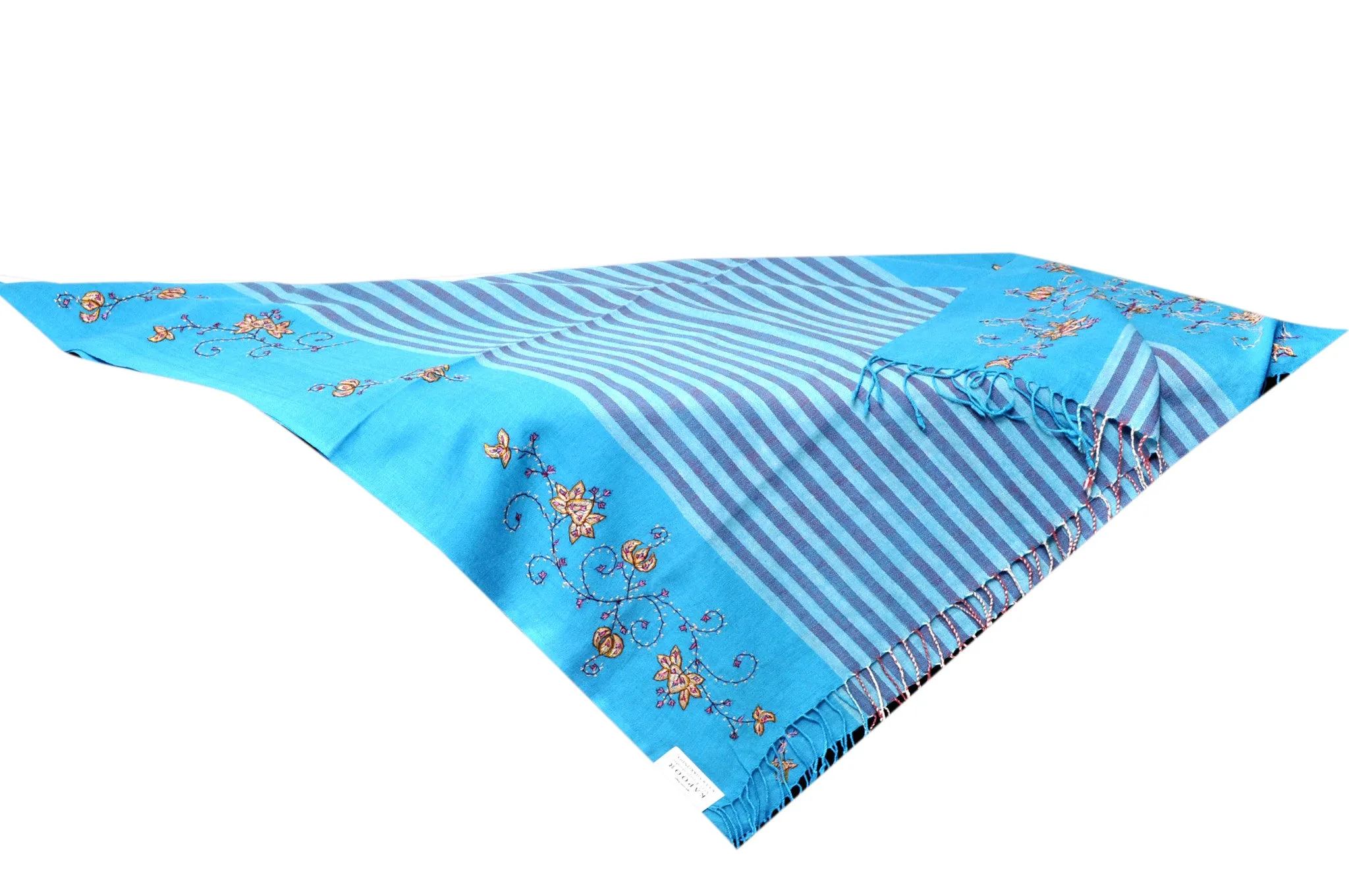 Cyan Semi Pashmina Stole