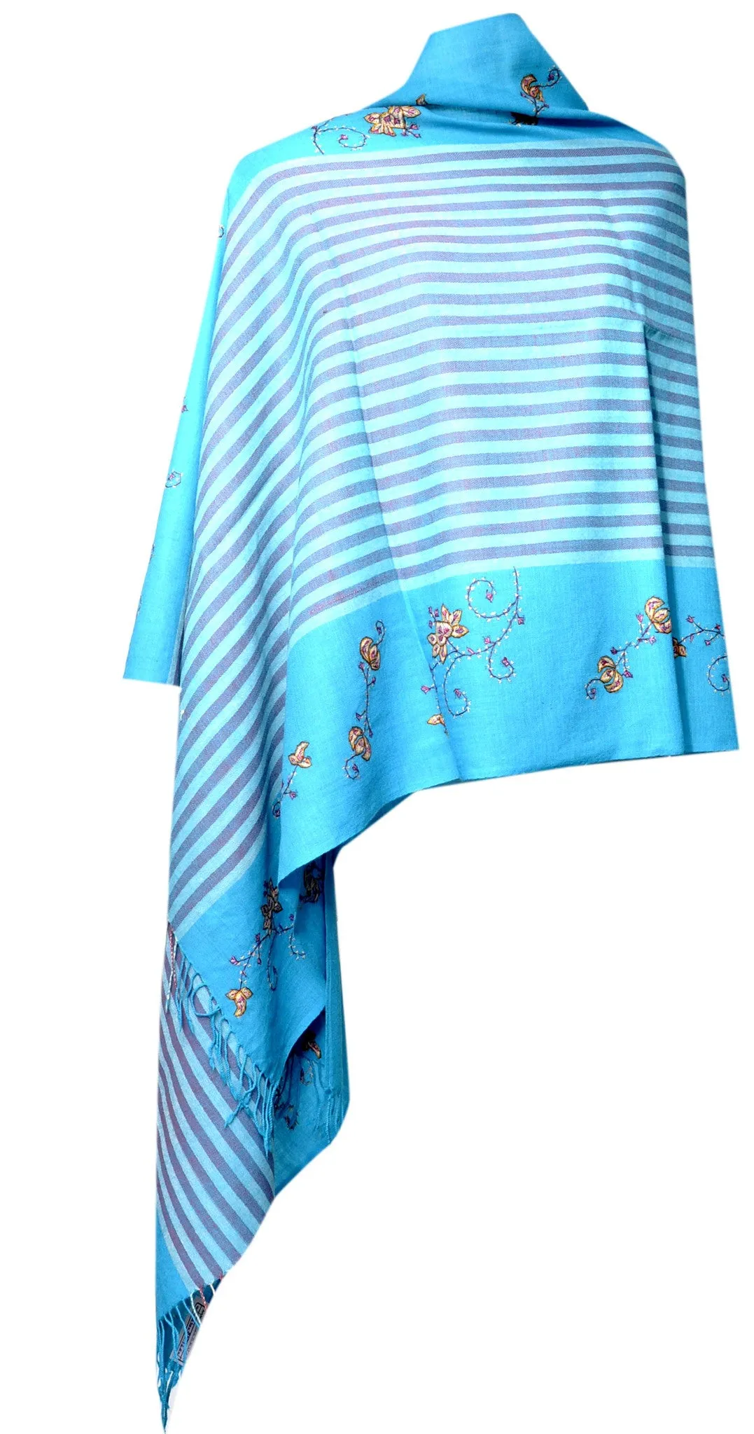 Cyan Semi Pashmina Stole