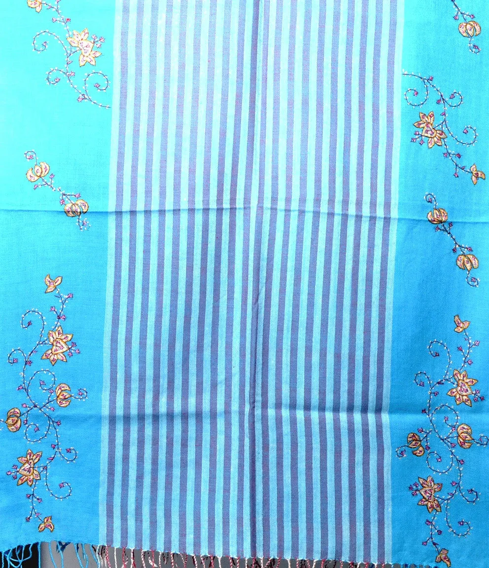 Cyan Semi Pashmina Stole