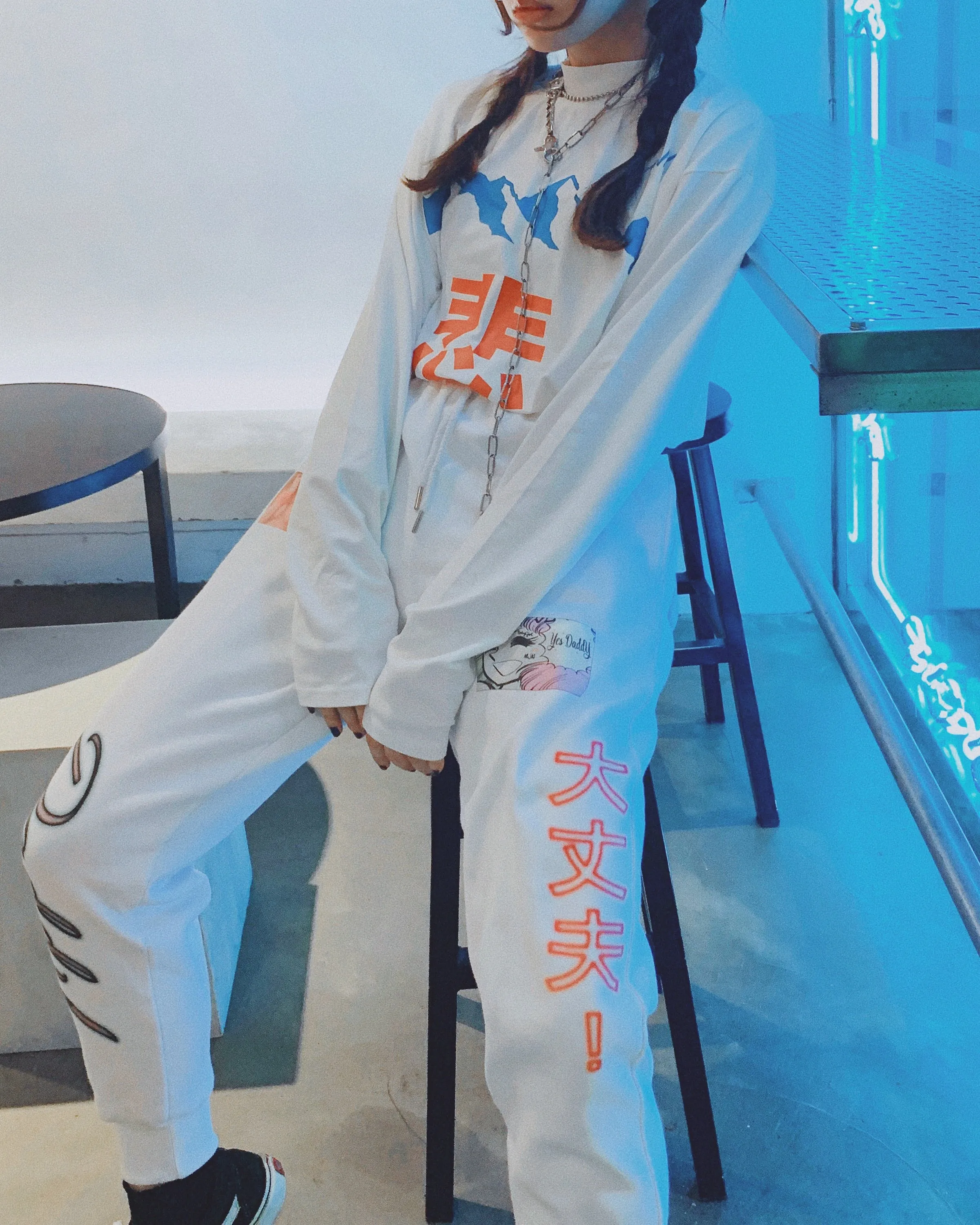 DAIJOUBU SWEATPANTS WHITE - MJN ORIGINALS