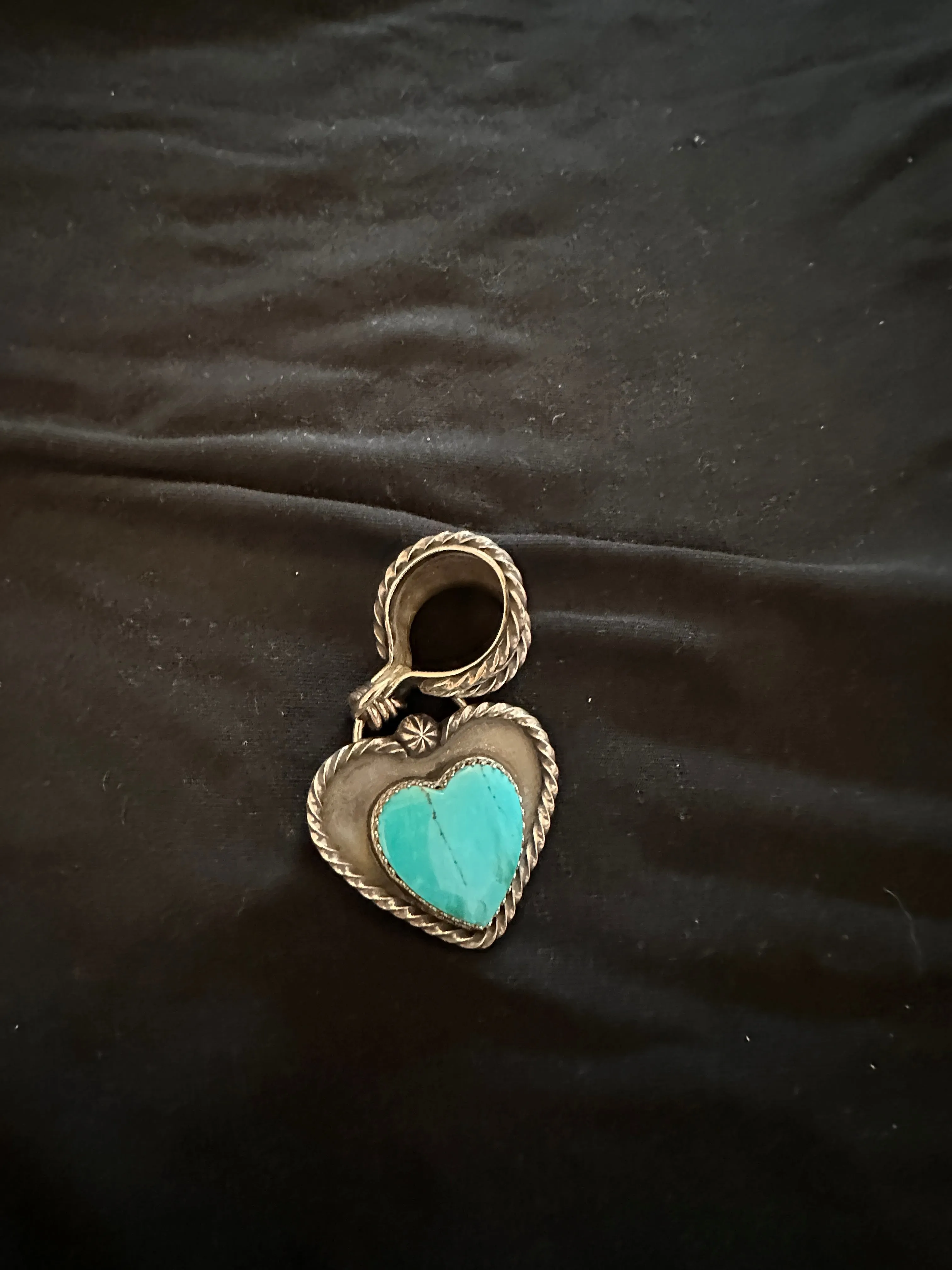 Deeta by Design large silver turquoise heart pendant