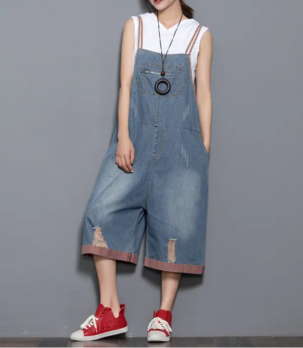 Denim Casual Spring Denim Overall Women Jumpsuits QY17