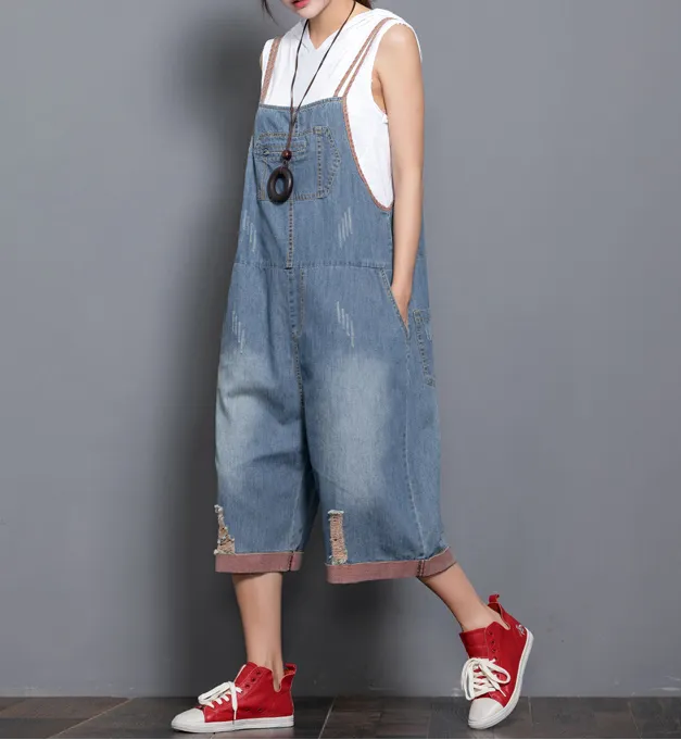 Denim Casual Spring Denim Overall Women Jumpsuits QY17