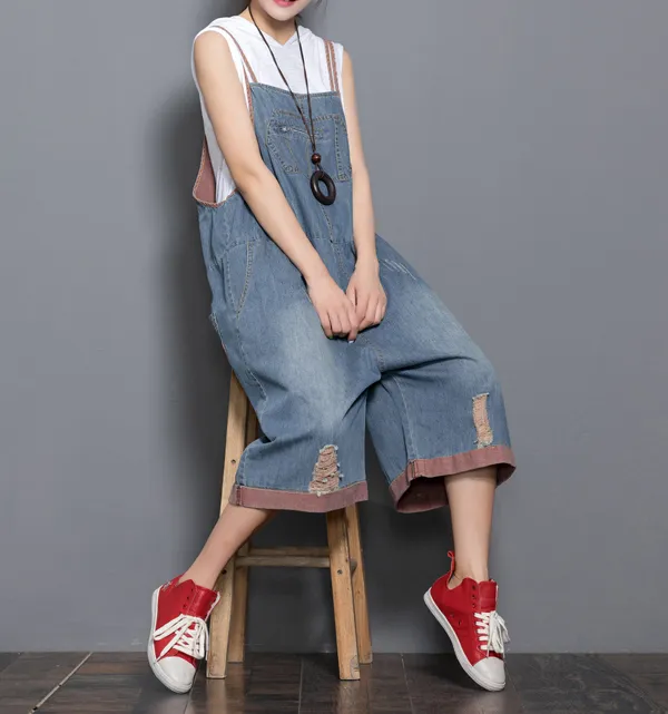 Denim Casual Spring Denim Overall Women Jumpsuits QY17