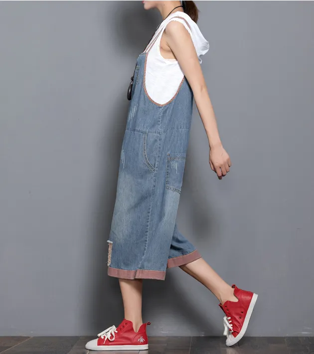 Denim Casual Spring Denim Overall Women Jumpsuits QY17