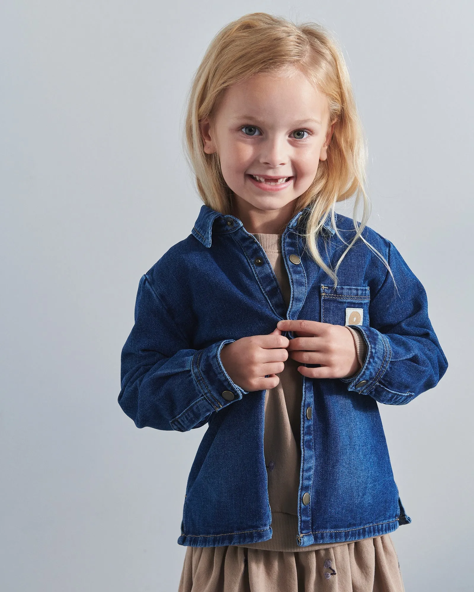 Denim Overshirt - Kids - Dark Blue Denim