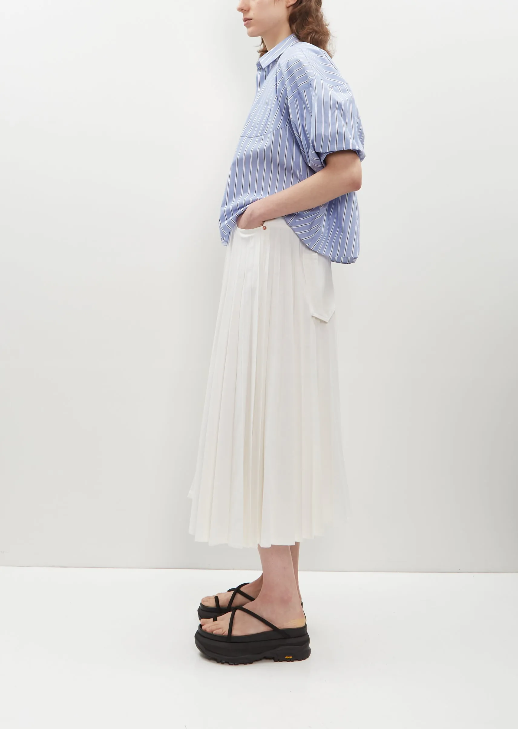 Denim Pleated Skirt