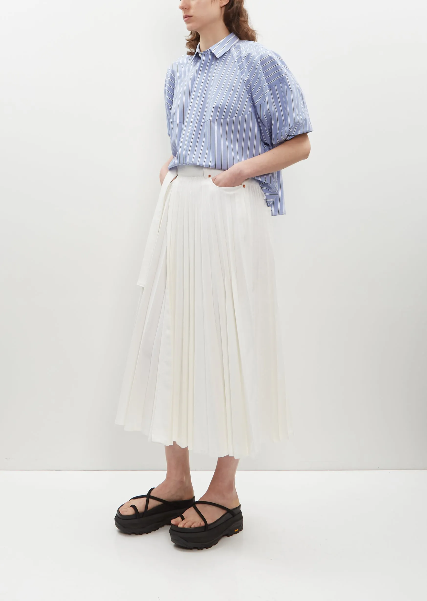 Denim Pleated Skirt