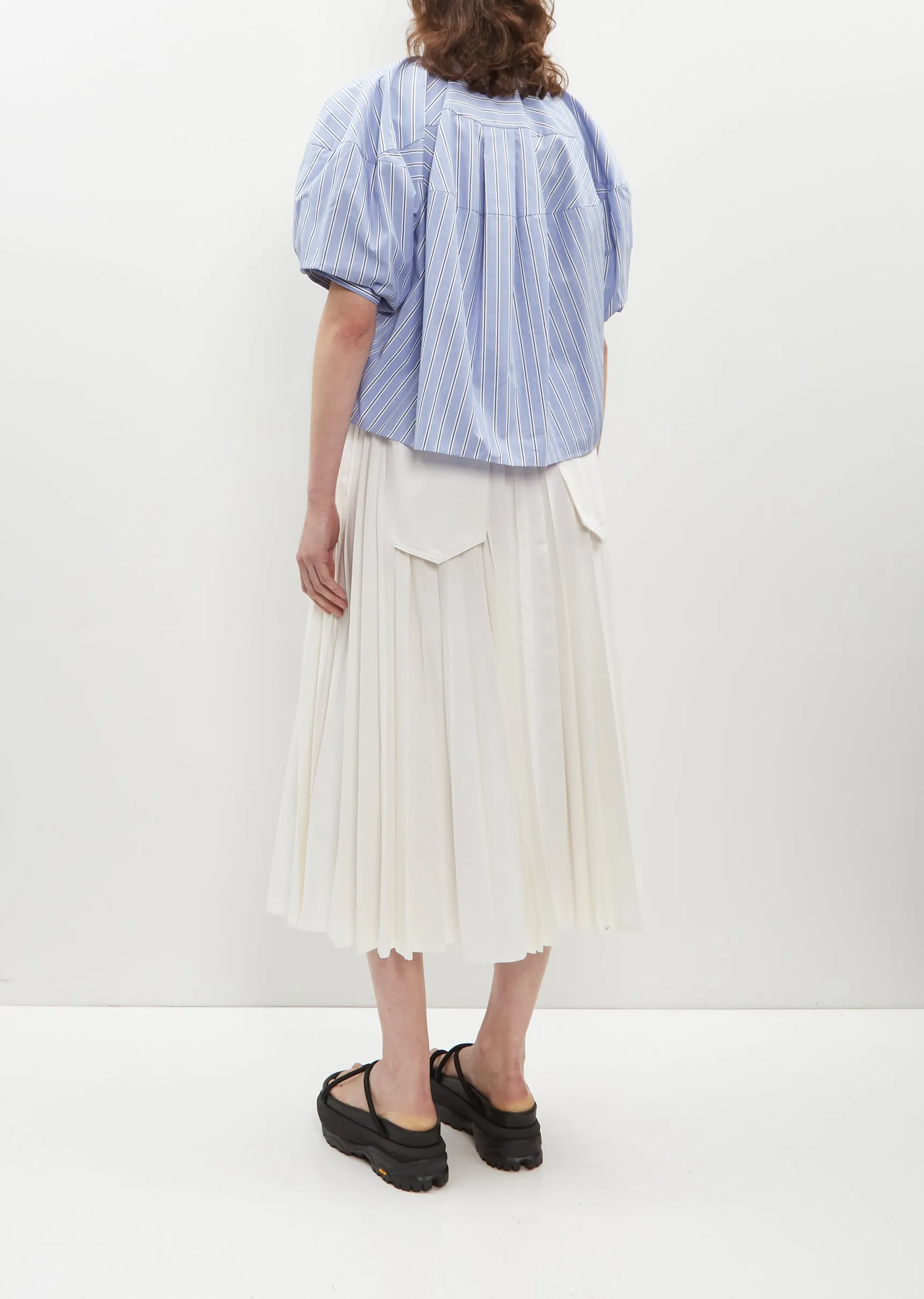 Denim Pleated Skirt