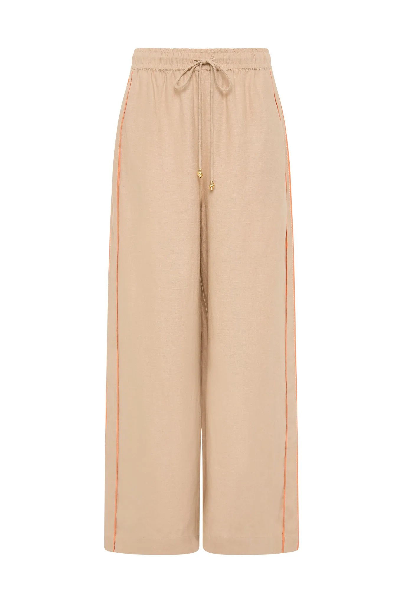 Drawn Washed Linen Pant