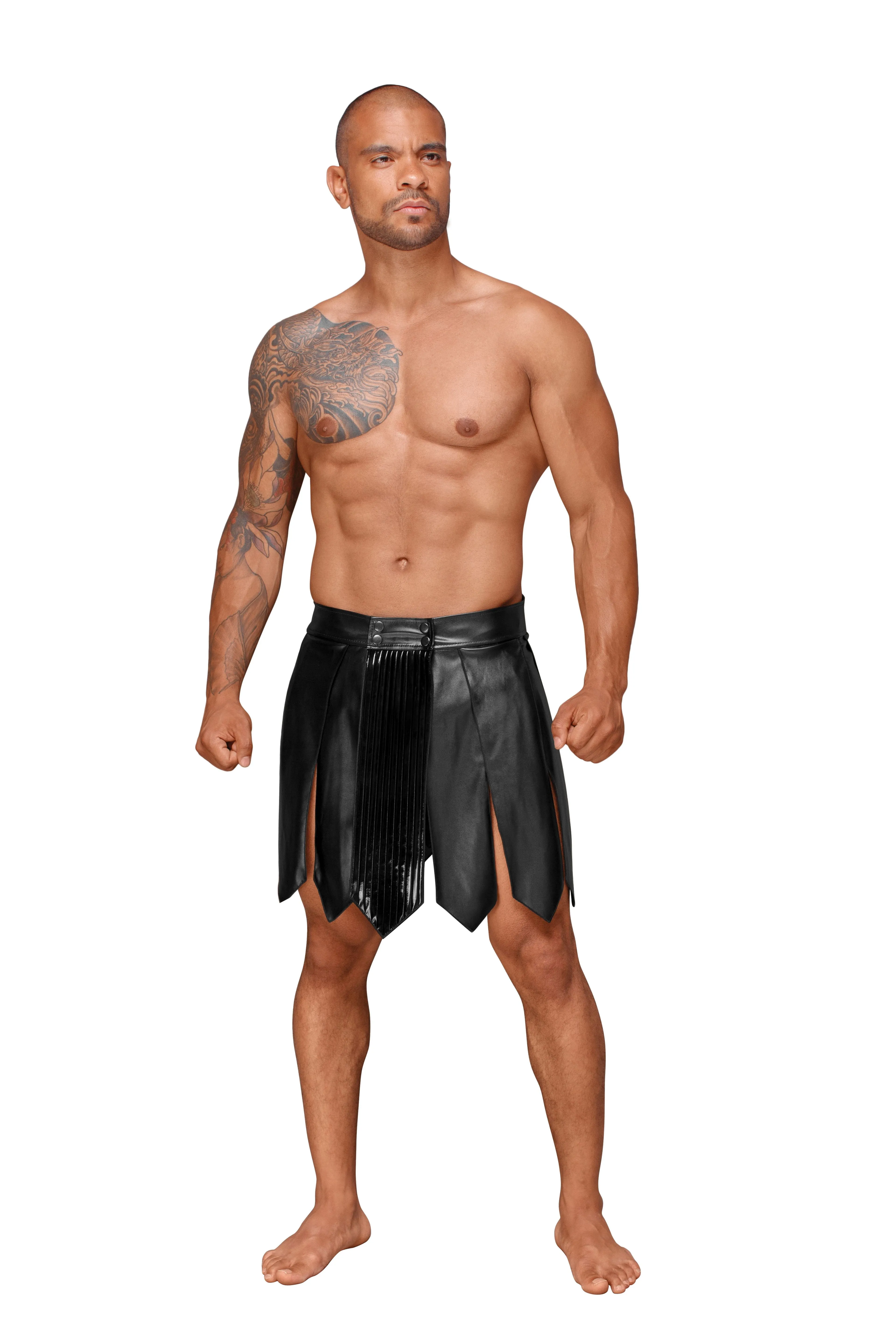 Eco Leather Men's Gladiator Skirt H053 by Noir Handmade Men