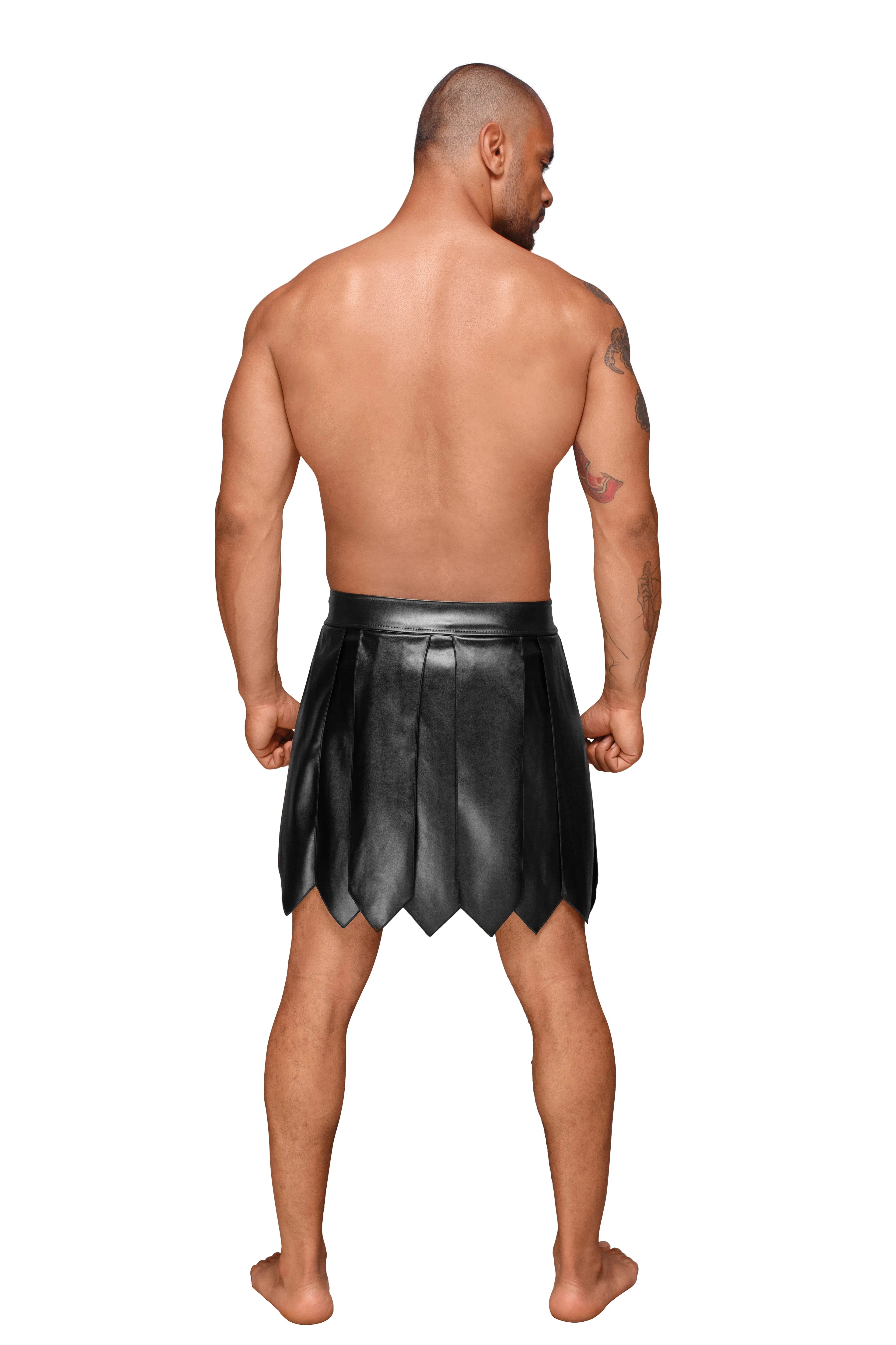 Eco Leather Men's Gladiator Skirt H053 by Noir Handmade Men