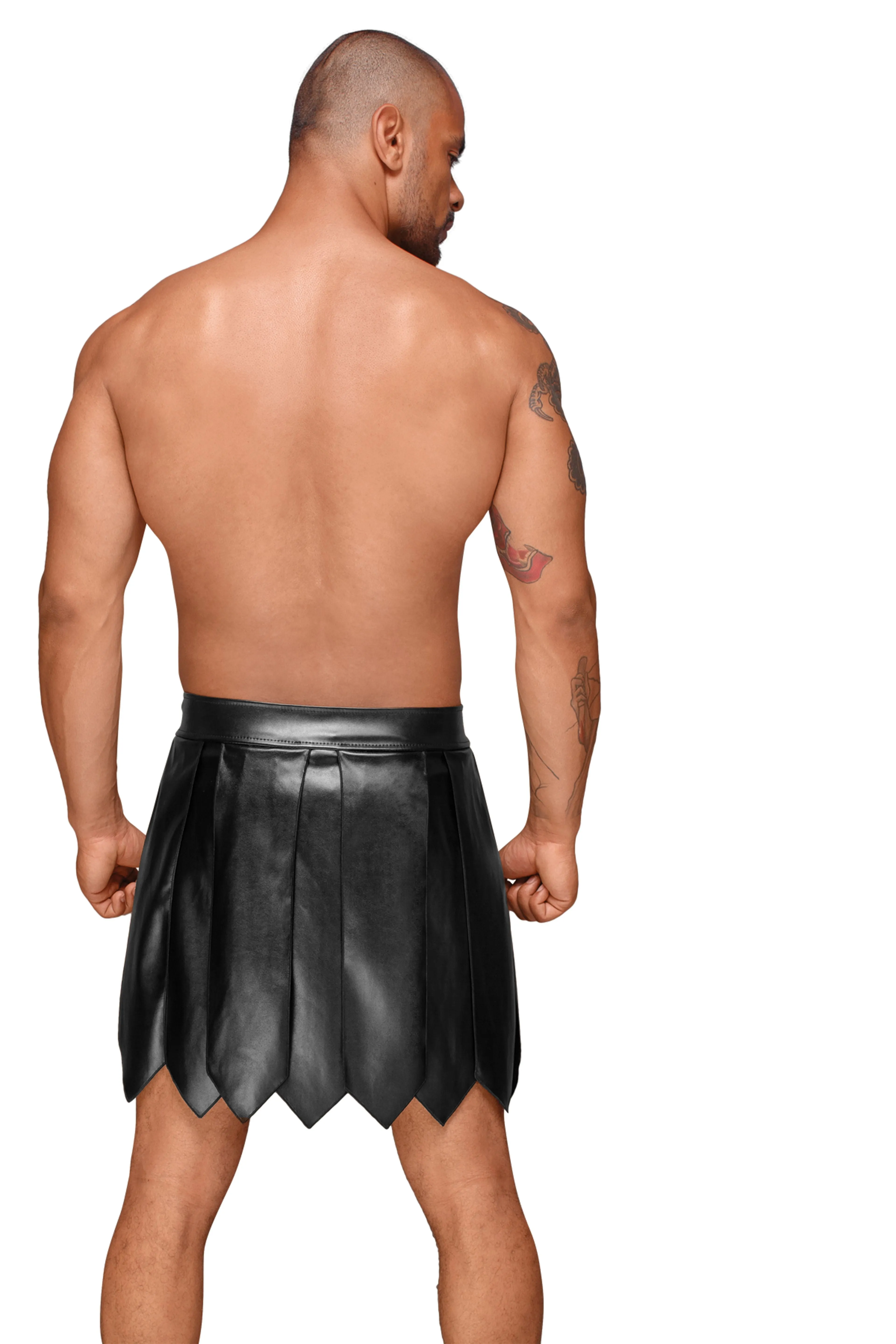 Eco Leather Men's Gladiator Skirt H053 by Noir Handmade Men