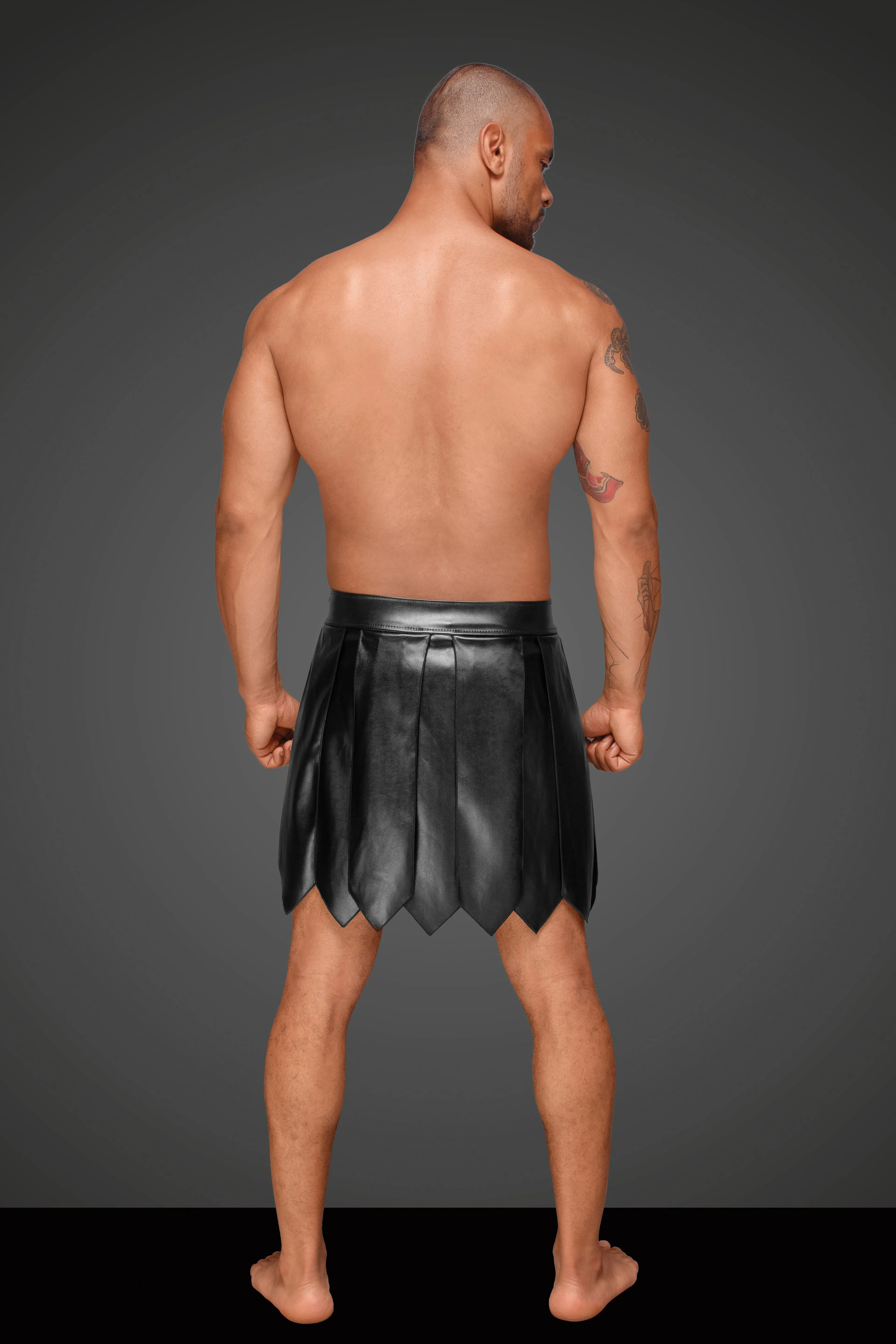 Eco Leather Men's Gladiator Skirt H053 by Noir Handmade Men