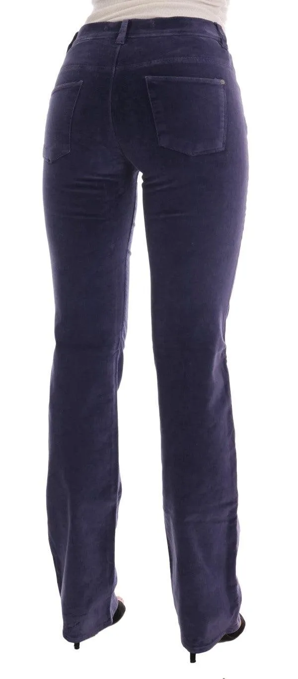 Ermanno Scervino Purple Corduroy Stretch Bootcut Pants