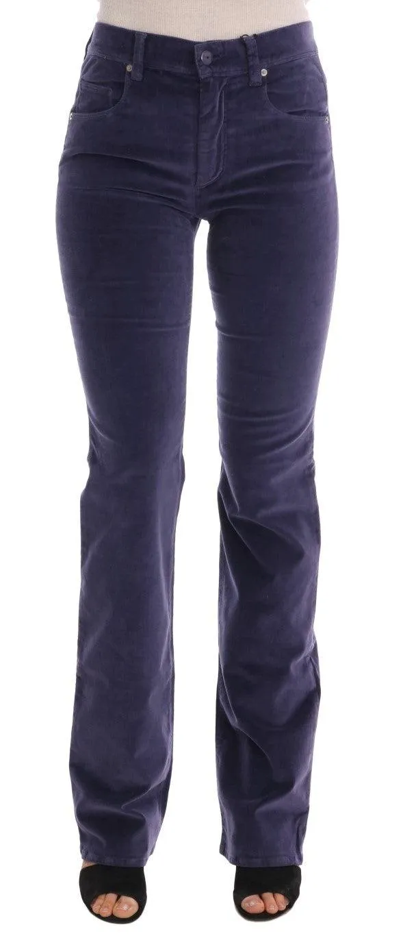 Ermanno Scervino Purple Corduroy Stretch Bootcut Pants