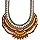 Exotic Tribal Orange Red & Gold Collar Necklace