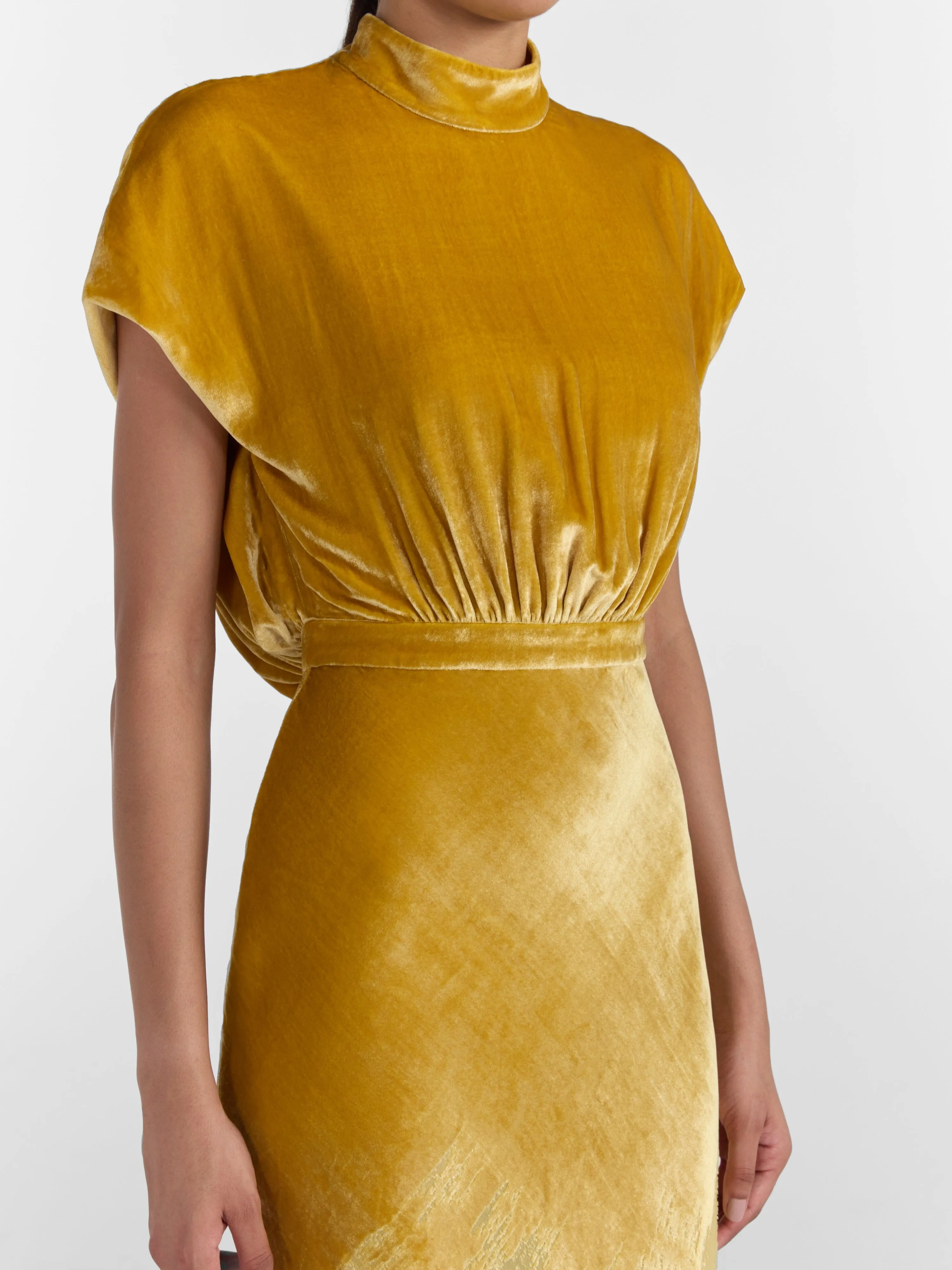 Fabienne Long Dress in Light Gold