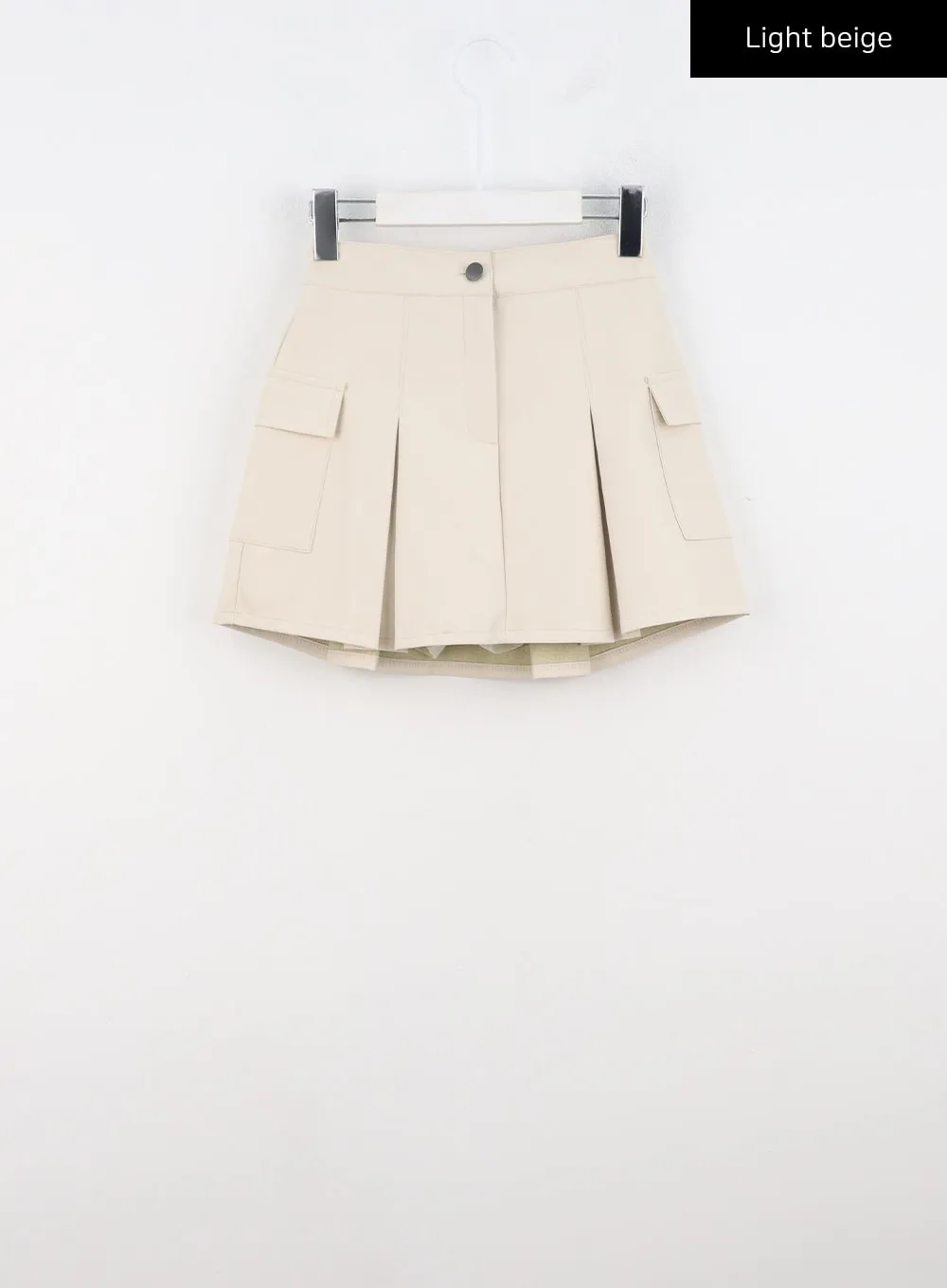 Faux Leather Pleated Mini Skirt CN317