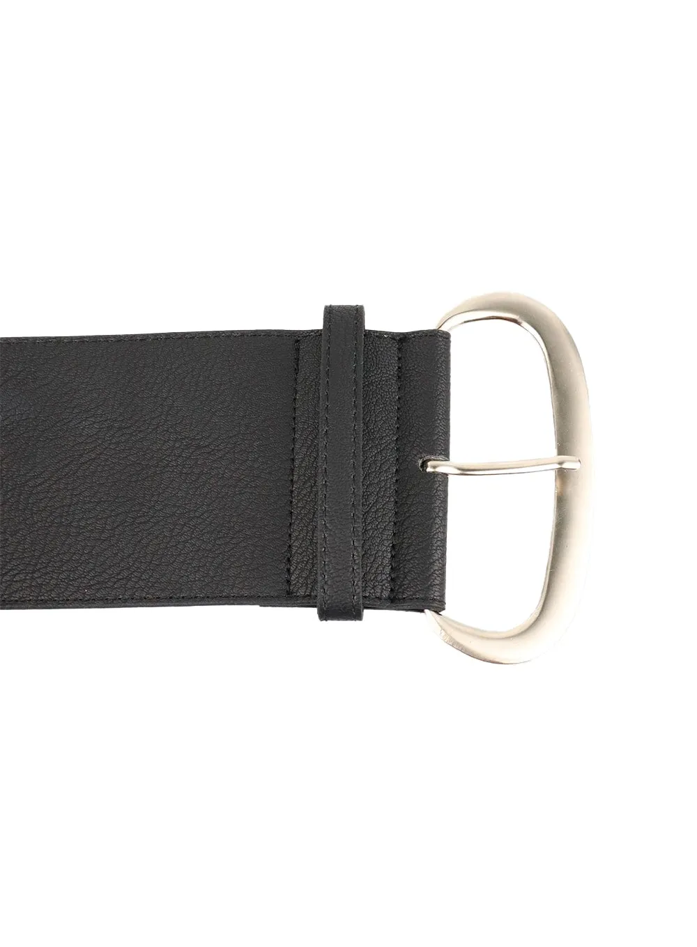 Faux Leather Wide Buckle Belt CA401