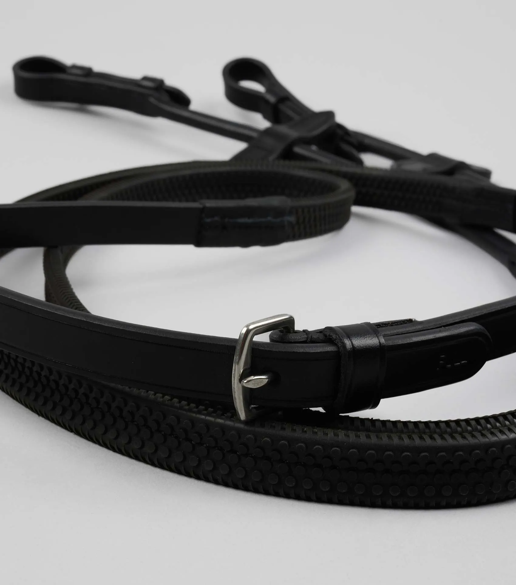 Finetti Rolled Leather Reins Black