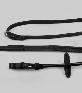 Finetti Rolled Leather Reins Black