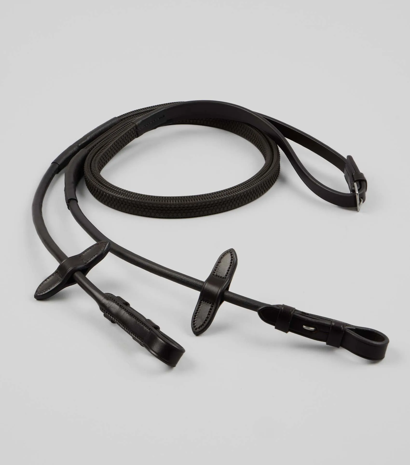 Finetti Rolled Leather Reins Brown